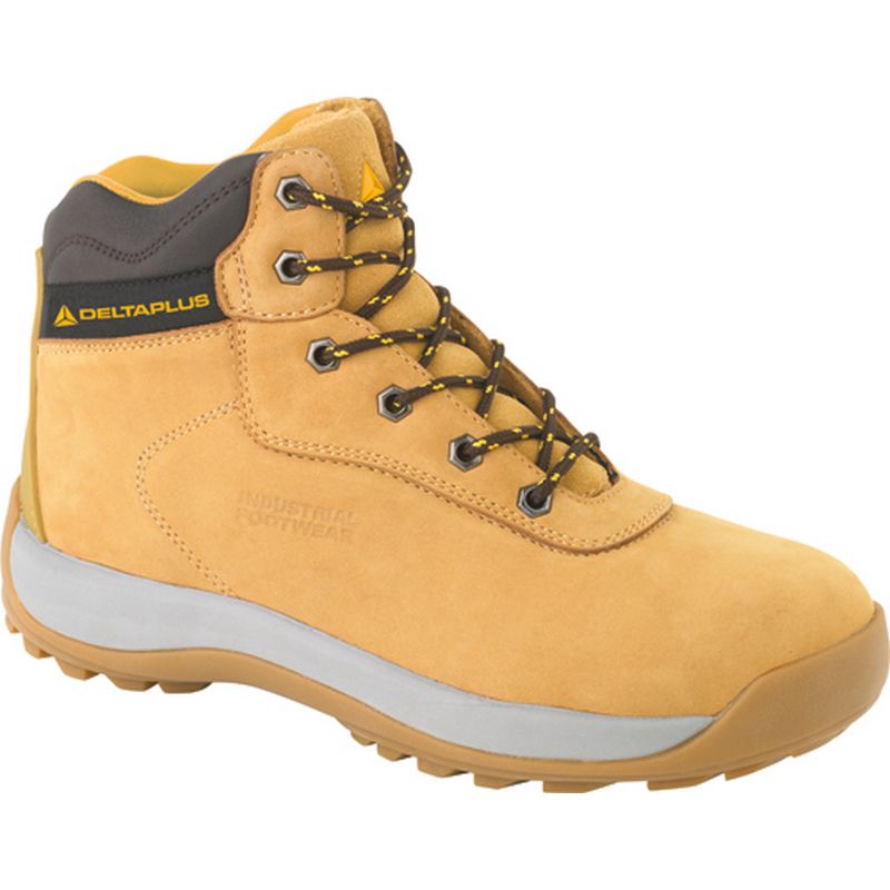 DELTAPLUS Nubuck Leather Hiker Safety Boots   Sand WS55809
