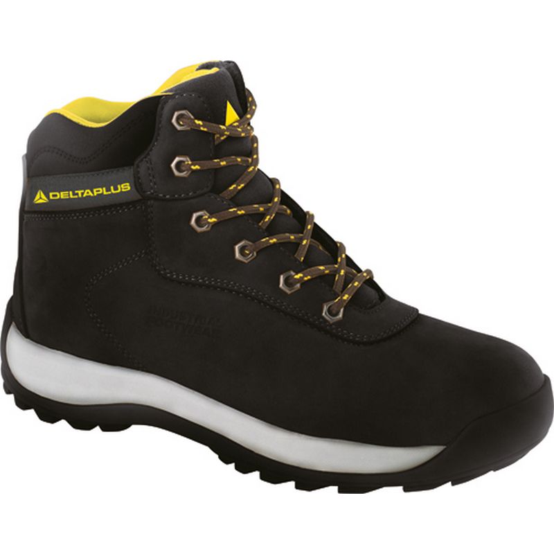 DELTAPLUS Nubuck Leather Hiker Safety Boots   Black WS55910